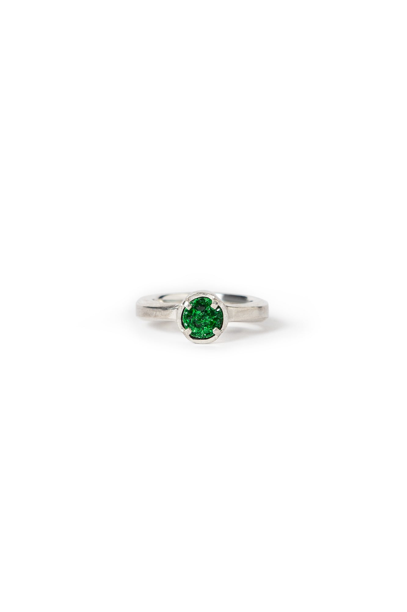 DRUSE CIRCLE RING N6. / UVAROVITE