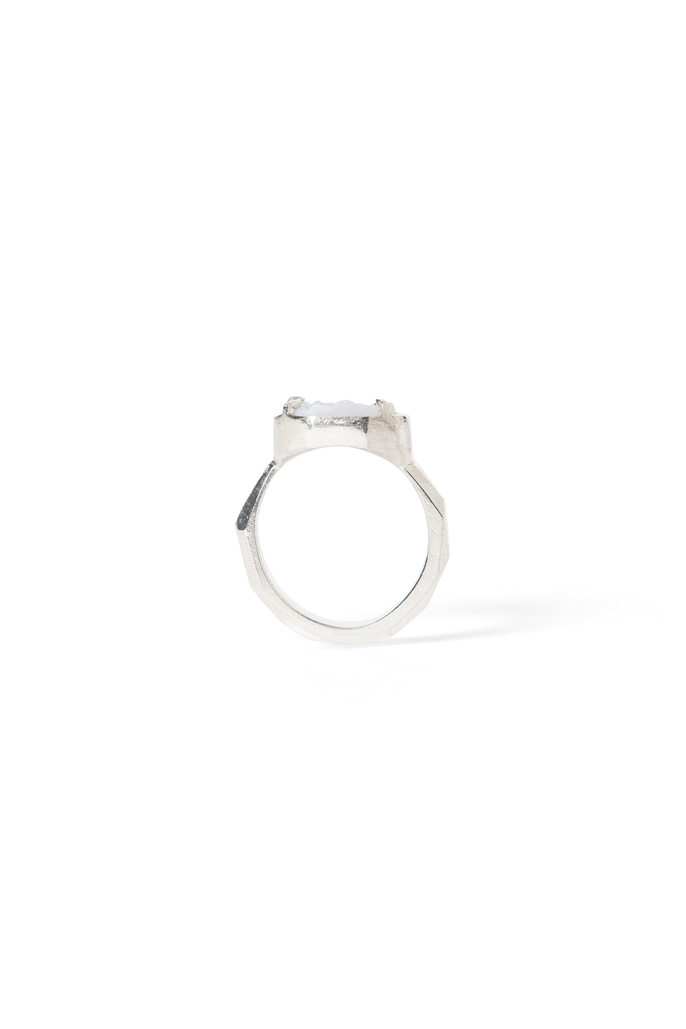 ANILLO CÍRCULO DRUSA N10. / CALCEDONIA AZUL