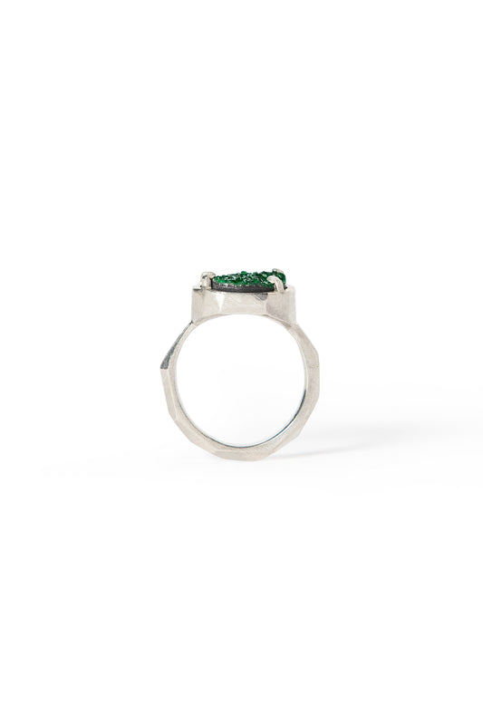 ANILLO CÍRCULO DRUSA N10. / UVAROVITA